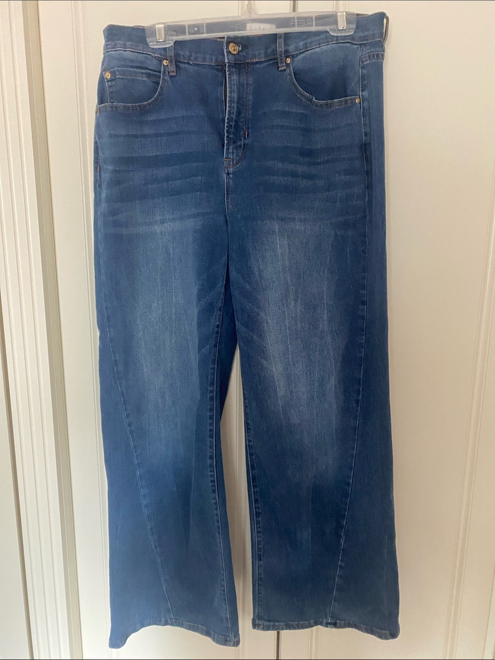 Nicole Miller Blue Wide-Leg Jeans